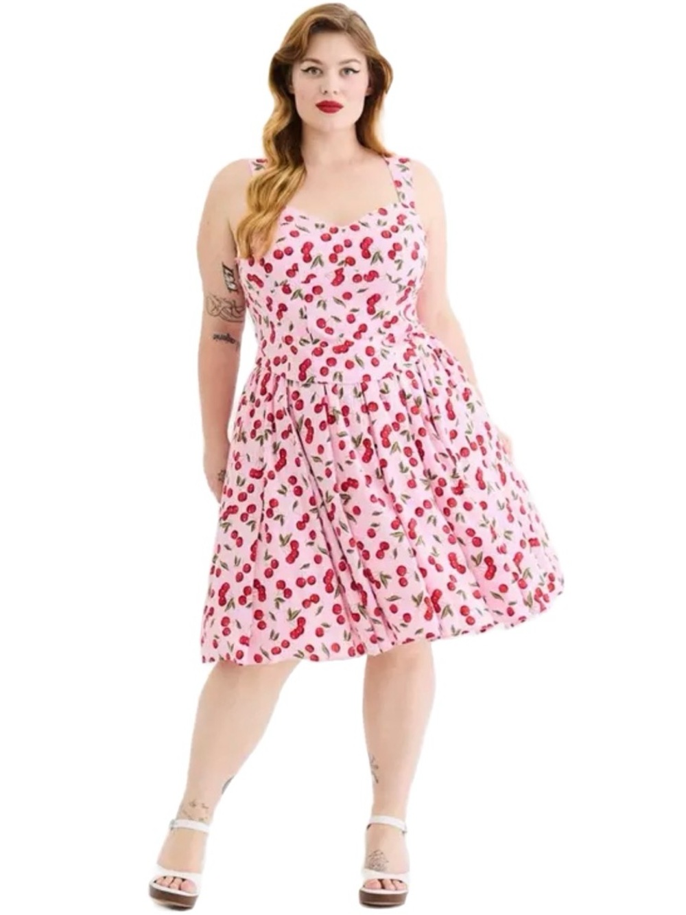 Torrid Cherry Retro Chic Midi Skirt - SZ 1 - NWT - Picture 2 of 2